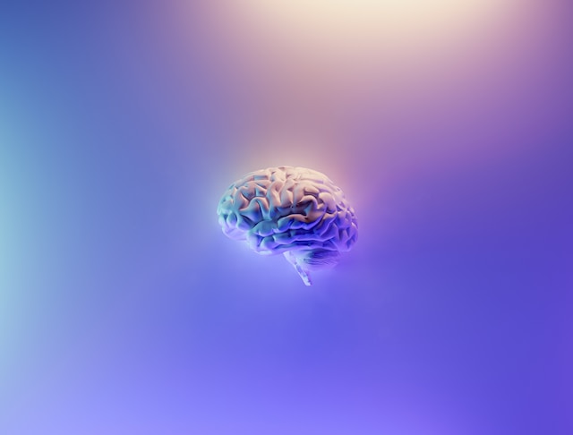 brain on blue background - looks sciencey